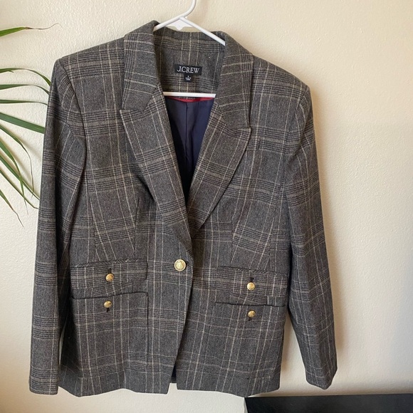 J.Crew Women’s Vivienne blazer in plaid Italian wool blend Size 8 Academia - Picture 3 of 12